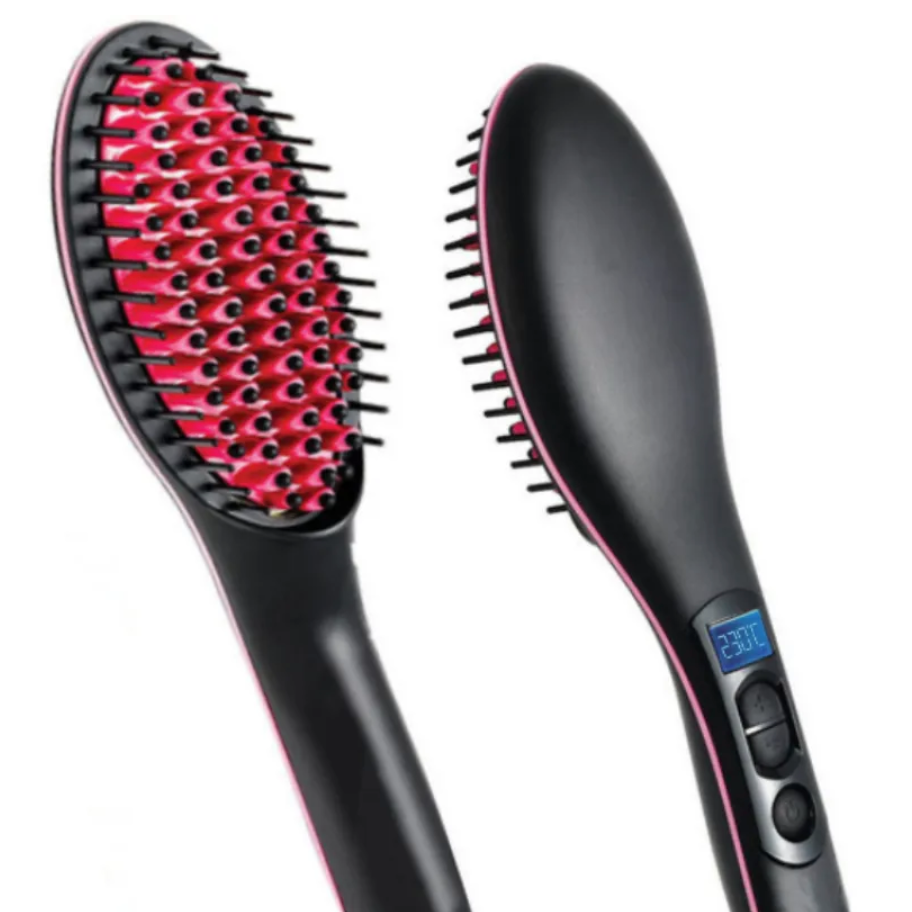 Brosse à Cheveux Lissante LCD Chauffage Rapide, pour un Lissage Parfait en Un Clin d'Œil