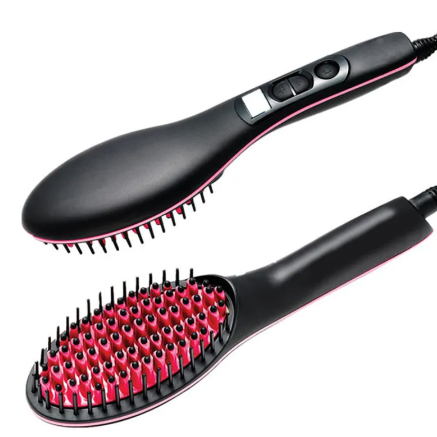 Brosse à Cheveux Lissante LCD Chauffage Rapide, pour un Lissage Parfait en Un Clin d'Œil
