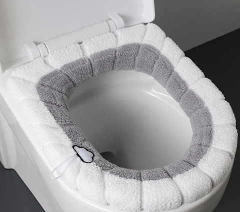 Coussin de Toilette en Peluche Chaud et Confortable