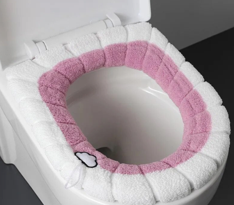 Coussin de Toilette en Peluche Chaud et Confortable