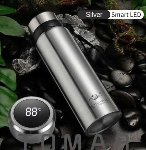 Bouteille Thermos en Acier Inoxydable avec Affichage LED de Température