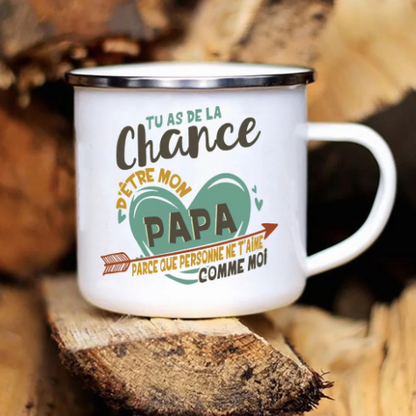 Mug en émail personnalisé PAPA - Un cadeau unique pour chaque café!