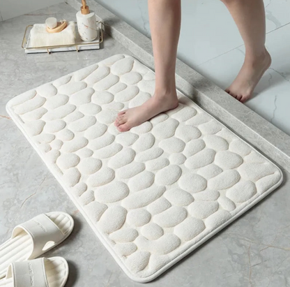 Tapis de bain antidérapant effet pavé - Confort et élégance pour votre salle de bain