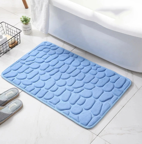 Tapis de bain antidérapant effet pavé - Confort et élégance pour votre salle de bain