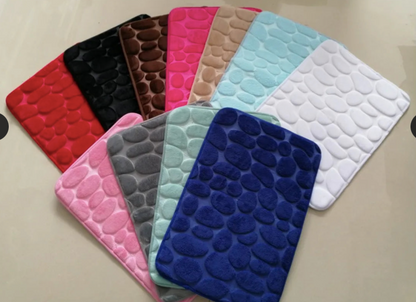 Tapis de bain antidérapant effet pavé - Confort et élégance pour votre salle de bain