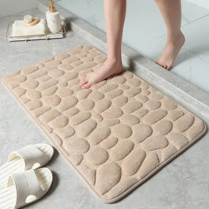 Tapis de bain antidérapant effet pavé - Confort et élégance pour votre salle de bain