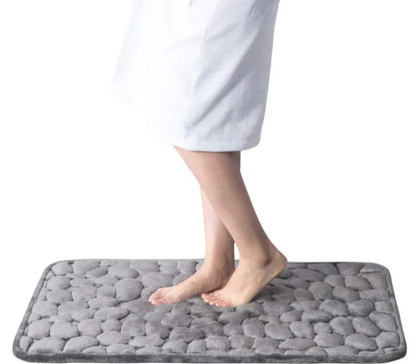 Tapis de bain antidérapant effet pavé - Confort et élégance pour votre salle de bain