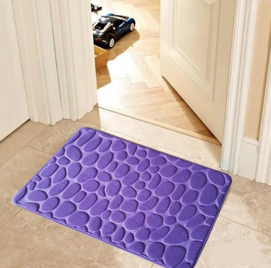 Tapis de bain antidérapant effet pavé - Confort et élégance pour votre salle de bain