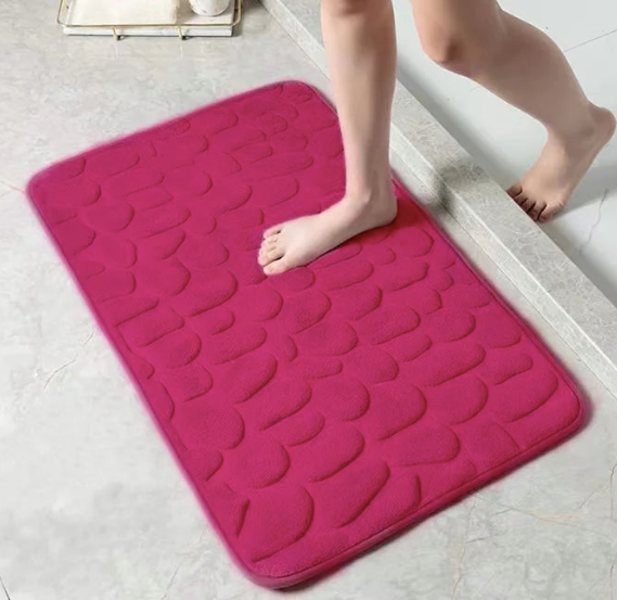Tapis de bain antidérapant effet pavé - Confort et élégance pour votre salle de bain
