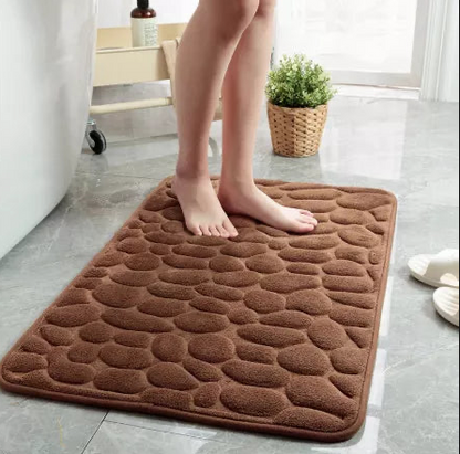 Tapis de bain antidérapant effet pavé - Confort et élégance pour votre salle de bain