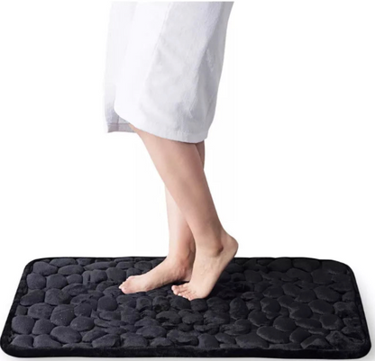 Tapis de bain antidérapant effet pavé - Confort et élégance pour votre salle de bain