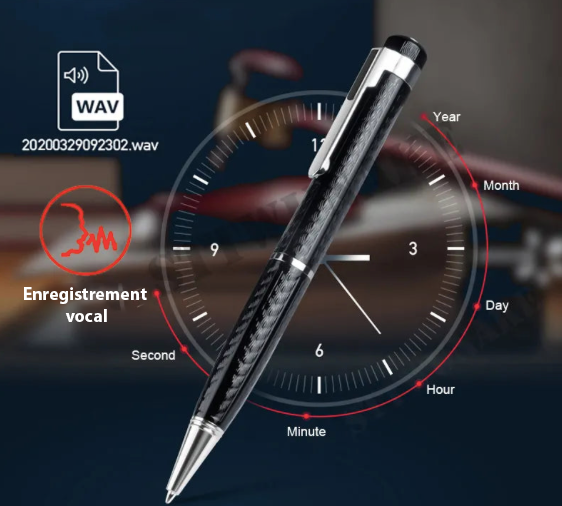 Stylo espion élégant avec enregistreur vocal intégré