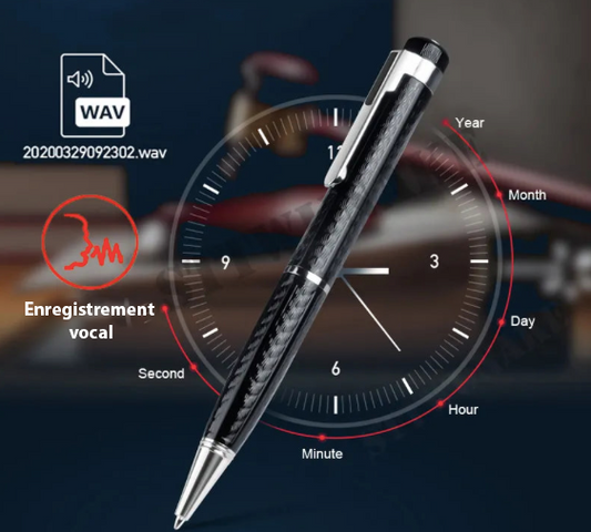 Stylo espion élégant avec enregistreur vocal intégré