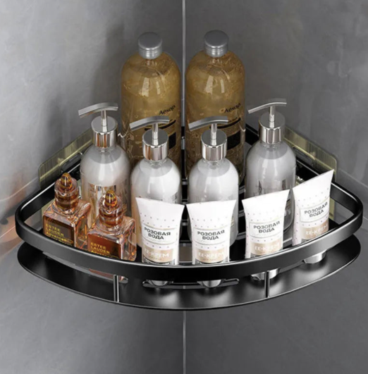 Étagère d’angle murale en aluminium sans perçage - Design moderne et pratique