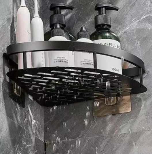 Étagère d’angle murale en aluminium sans perçage - Design moderne et pratique