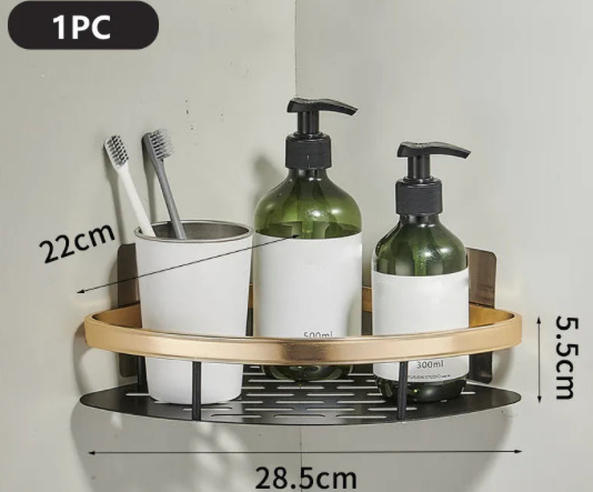 Étagère d’angle murale en aluminium sans perçage - Design moderne et pratique