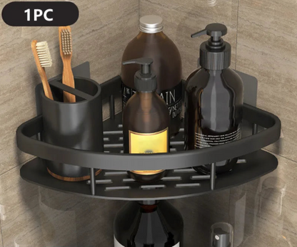 Étagère d’angle murale en aluminium sans perçage - Design moderne et pratique