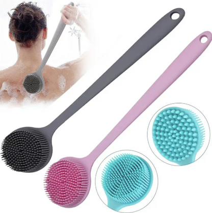Brosse de bain en silicone à long manche pour un nettoyage parfait