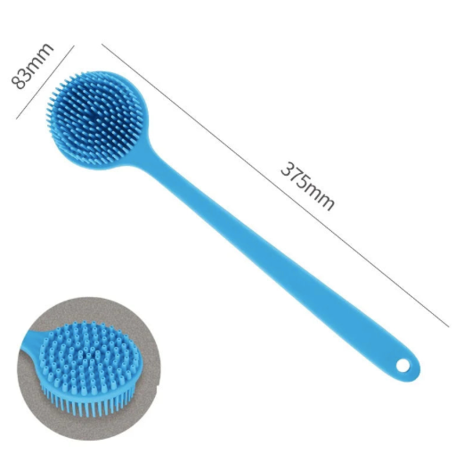 Brosse de bain en silicone à long manche pour un nettoyage parfait