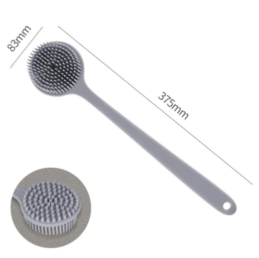 Brosse de bain en silicone à long manche pour un nettoyage parfait
