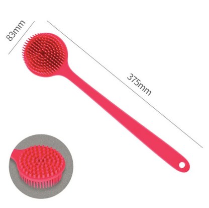 Brosse de bain en silicone à long manche pour un nettoyage parfait
