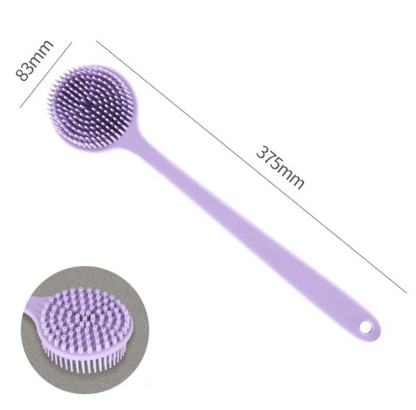 Brosse de bain en silicone à long manche pour un nettoyage parfait