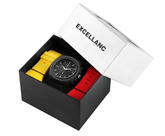 Coffret Excellanc pour homme : Montre élégante avec 2 bracelets interchangeables