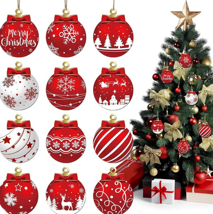 Ensemble Festif de 12 Boules de Noël