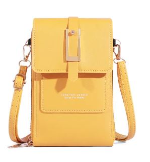 Portefeuille à bandoulière en cuir avec poche tactile pour téléphone