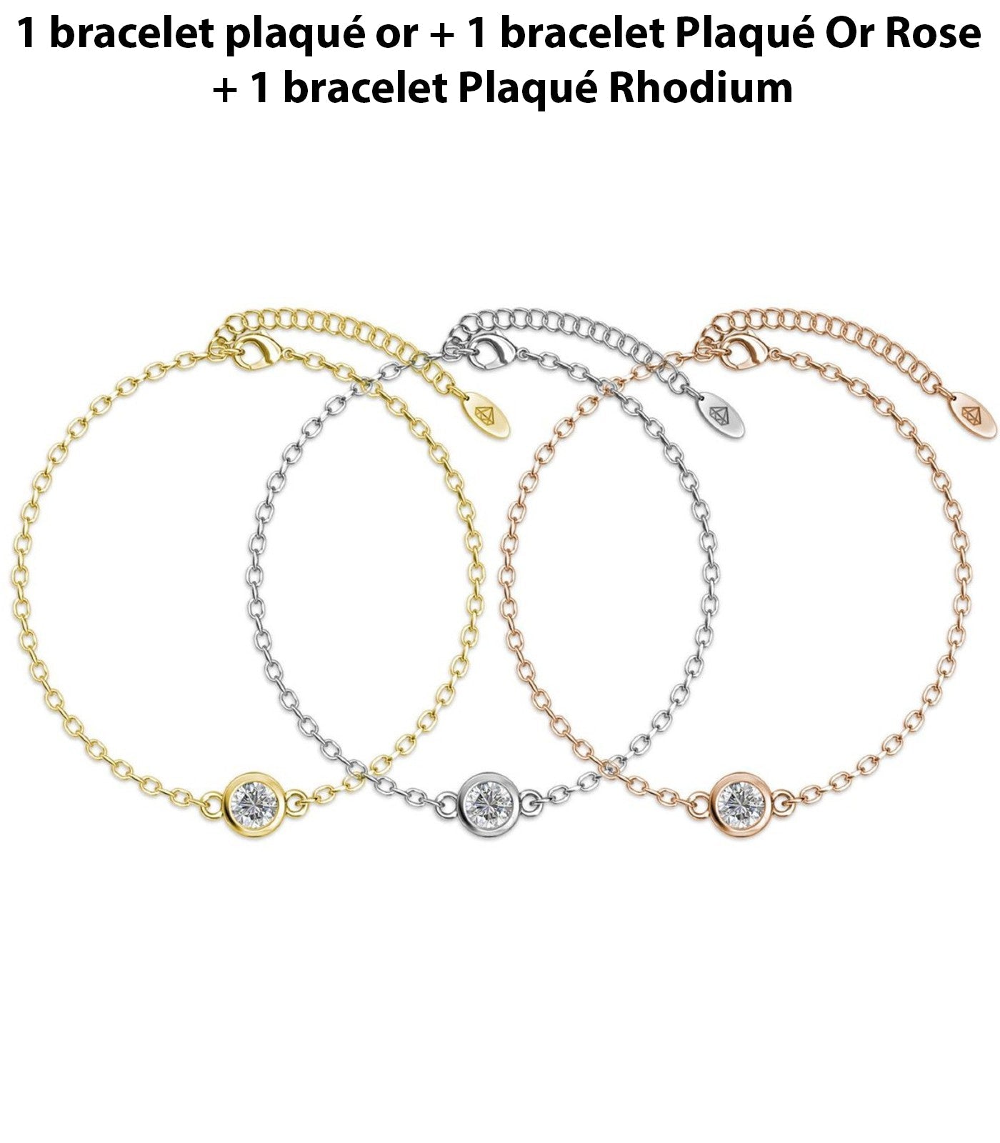 Lot de 3 Bracelets Birth Stone avec Cristaux Autrichiens Éblouissants