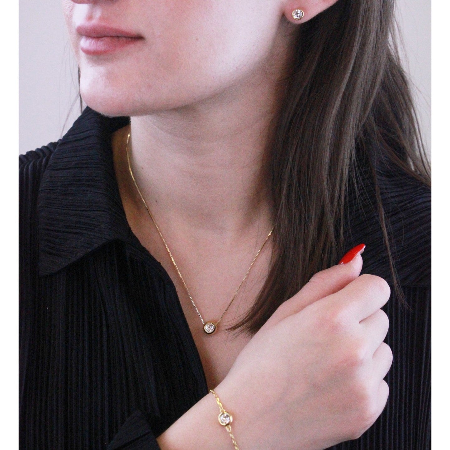 Ensemble Élégance Parures Moon et Birth Stone avec Cristaux Autrichiens