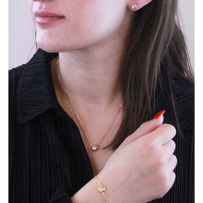 Ensemble Élégance Parures Moon et Birth Stone avec Cristaux Autrichiens