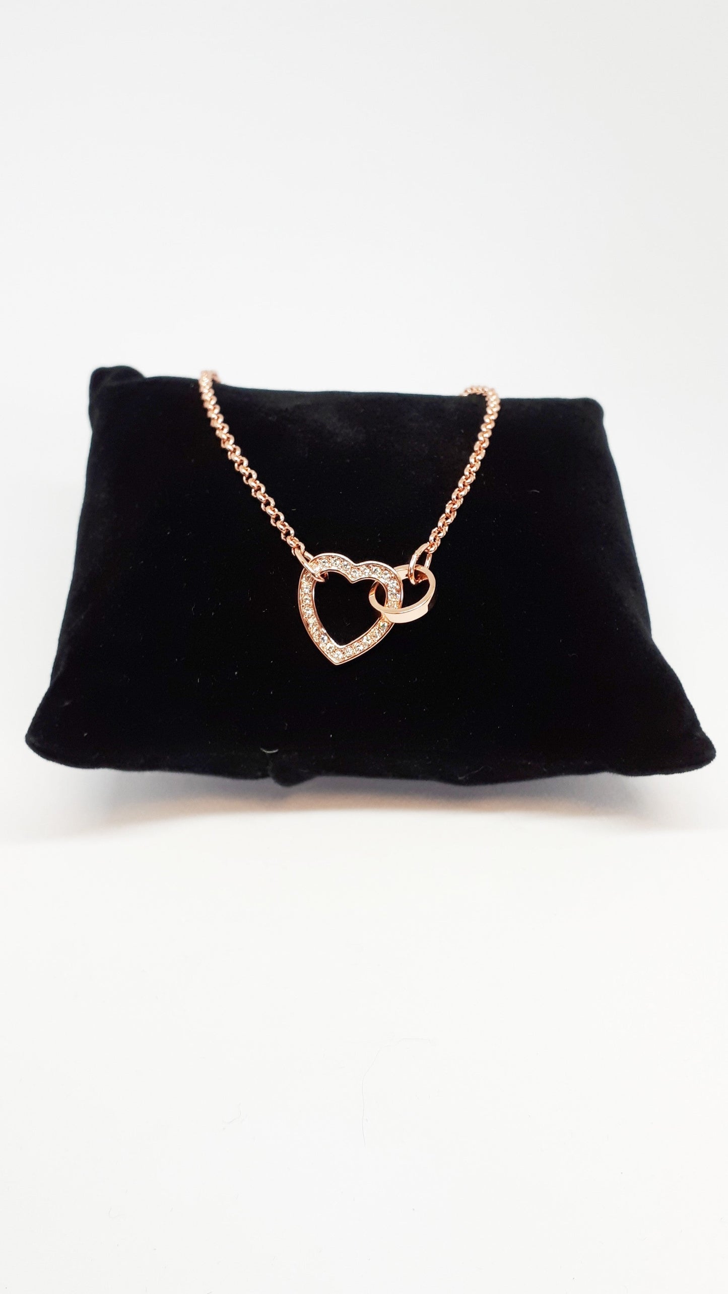 Bracelet en Laiton avec Cœur Verrouillé et Brillants Cristaux Autrichiens