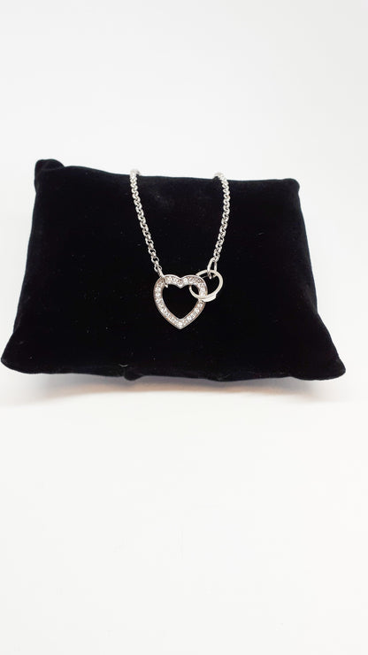 Bracelet en Laiton avec Cœur Verrouillé et Brillants Cristaux Autrichiens