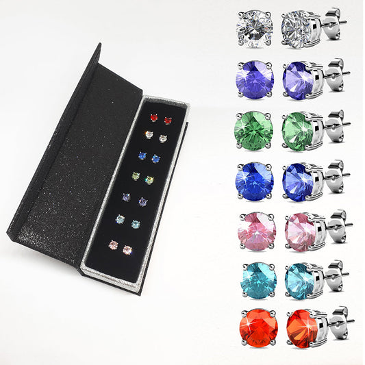 Coffret Élégant de 7 Boucles d'Oreilles avec Cristaux Autrichiens