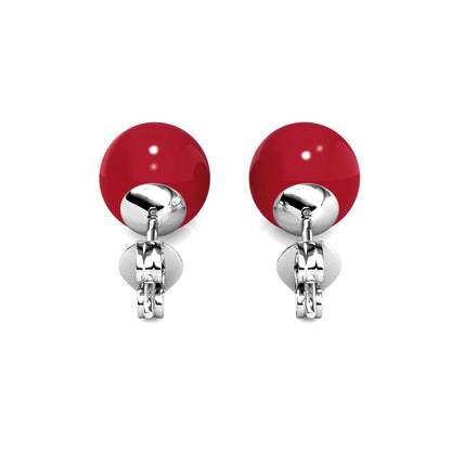 Coffret de 7 Boucles d'Oreilles en Rhodium avec Perles Autrichiennes élégantes