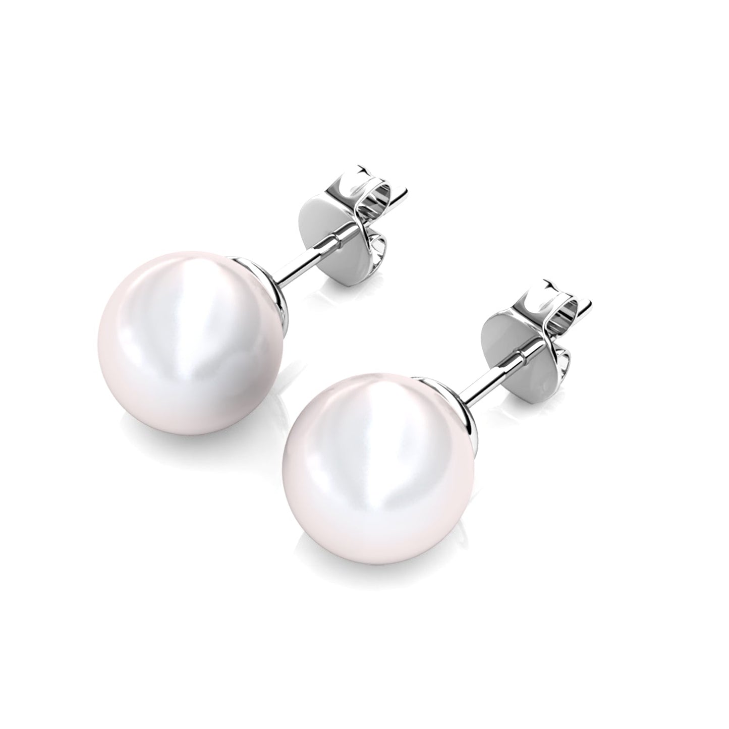 Coffret de 7 Boucles d'Oreilles en Rhodium avec Perles Autrichiennes élégantes