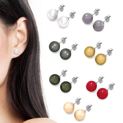 Coffret de 7 Boucles d'Oreilles en Rhodium avec Perles Autrichiennes élégantes