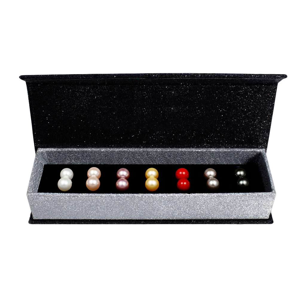 Coffret de 7 Boucles d'Oreilles en Rhodium avec Perles Autrichiennes élégantes