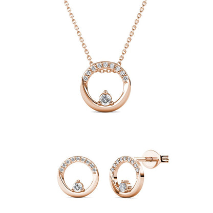 Parure Clarine : Collier, Pendentif & Boucles d'Oreilles en Cristaux Autrichiens