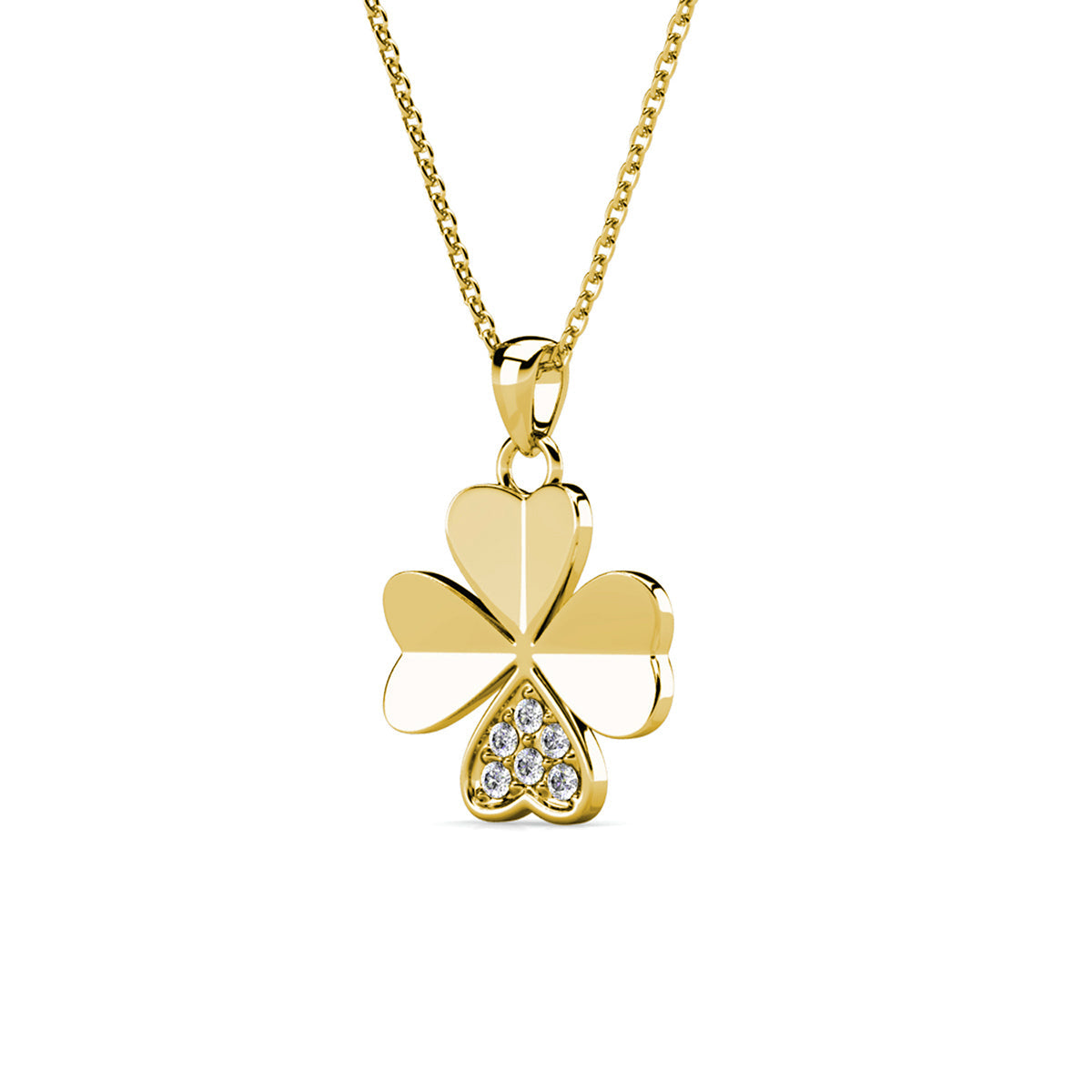 Parure pétale Clover : Collier, pendentif et boucles d'oreilles en cristaux Autrichiens