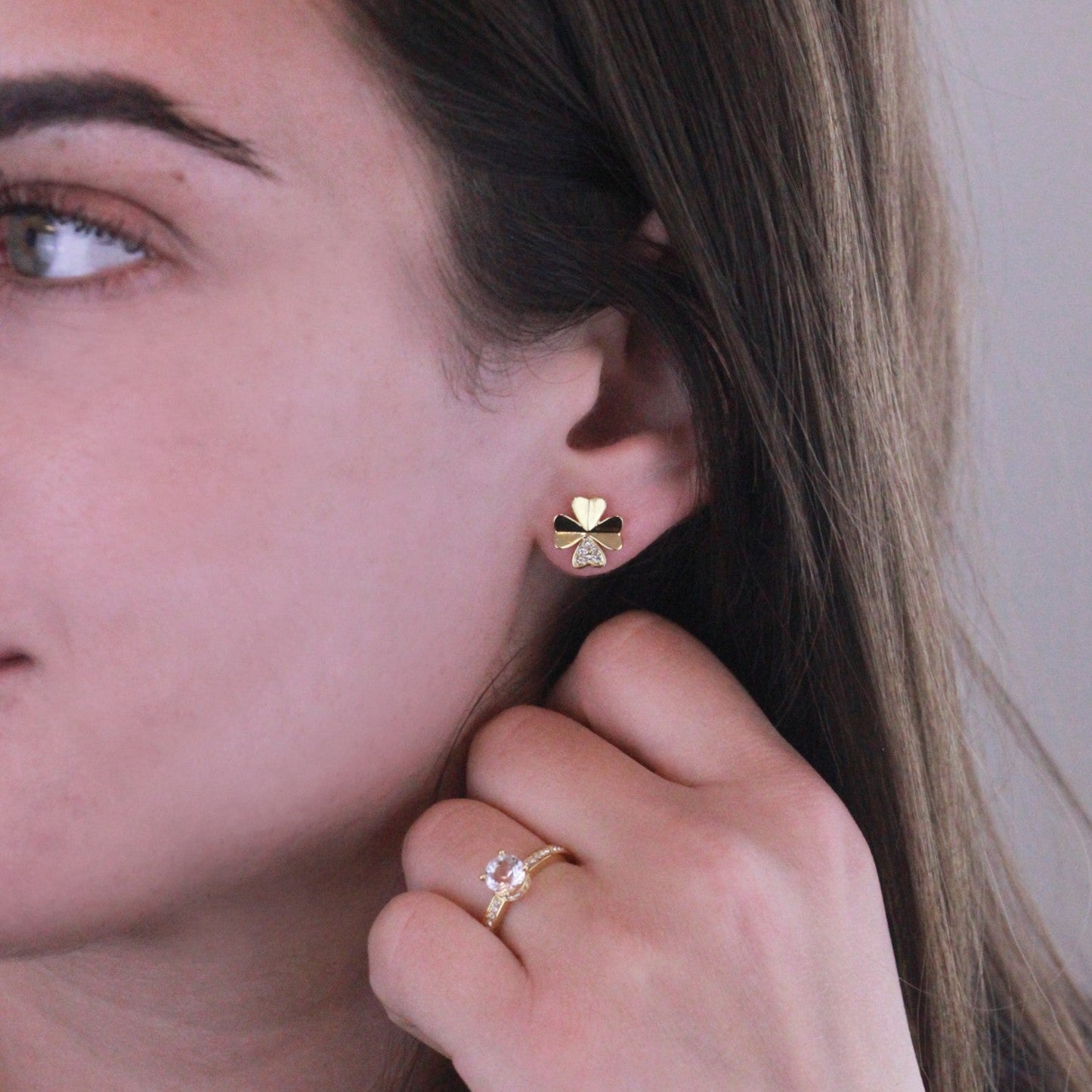 Parure pétale Clover : Collier, pendentif et boucles d'oreilles en cristaux Autrichiens