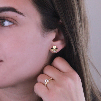 Parure pétale Clover : Collier, pendentif et boucles d'oreilles en cristaux Autrichiens