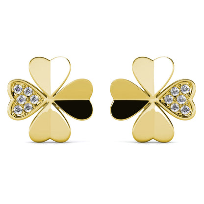 Parure pétale Clover : Collier, pendentif et boucles d'oreilles en cristaux Autrichiens