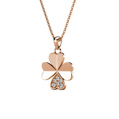 Parure pétale Clover : Collier, pendentif et boucles d'oreilles en cristaux Autrichiens
