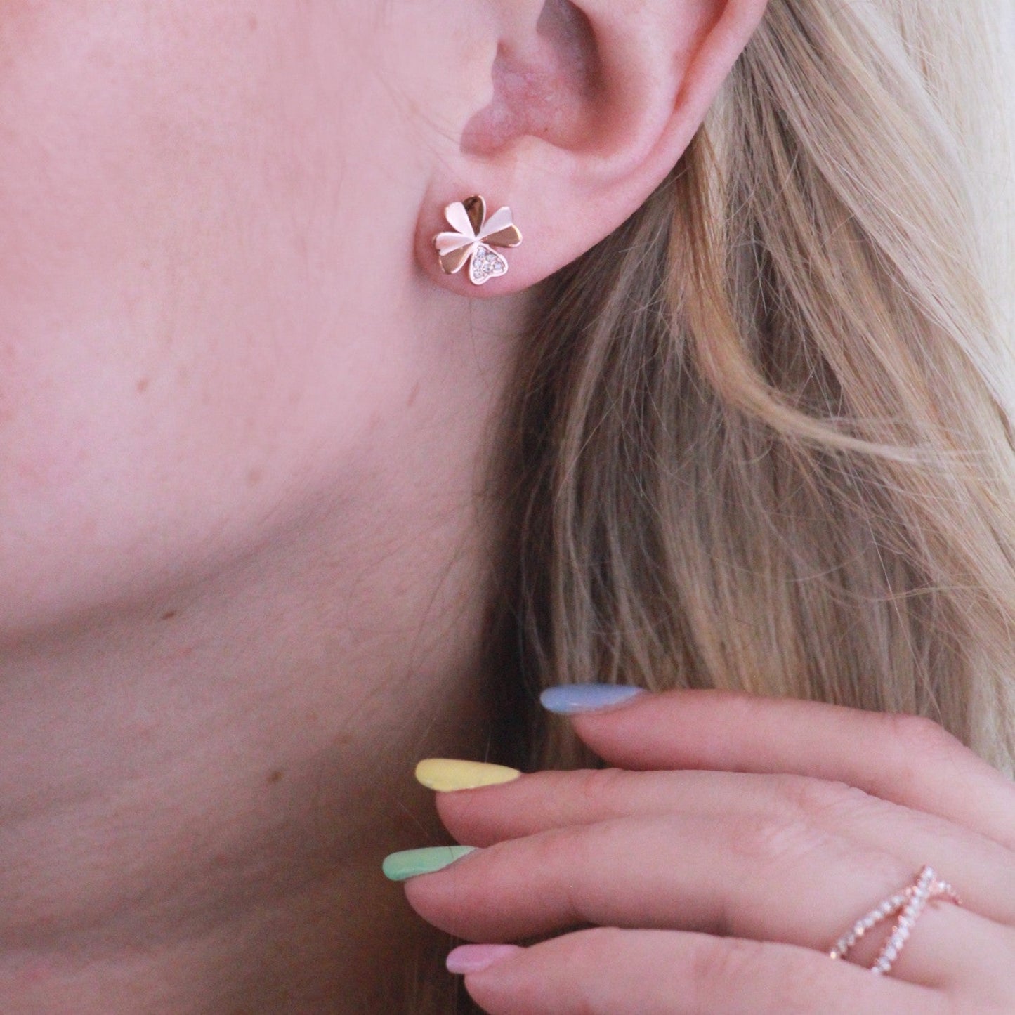 Collier et pendentif pétale Clover avec cristaux Swarovski