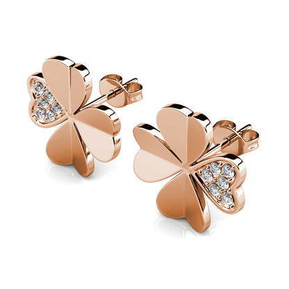 Parure pétale Clover : Collier, pendentif et boucles d'oreilles en cristaux Autrichiens