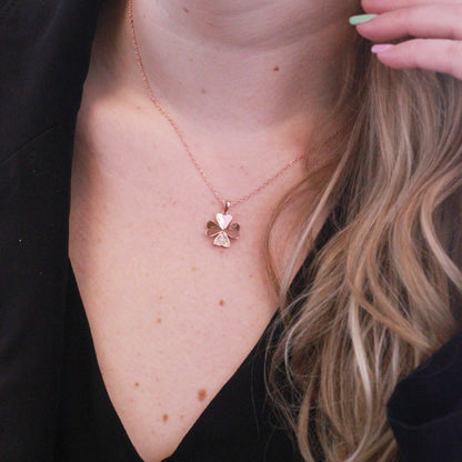 Collier et pendentif pétale Clover avec cristaux Swarovski