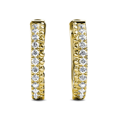 Boucles d'oreilles Aleah en laiton ornées de 24 cristaux scintillants