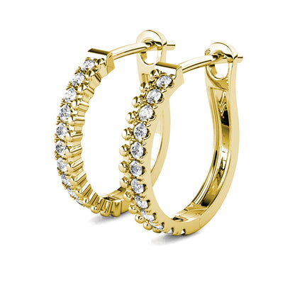 Boucles d'oreilles Aleah en laiton ornées de 24 cristaux scintillants